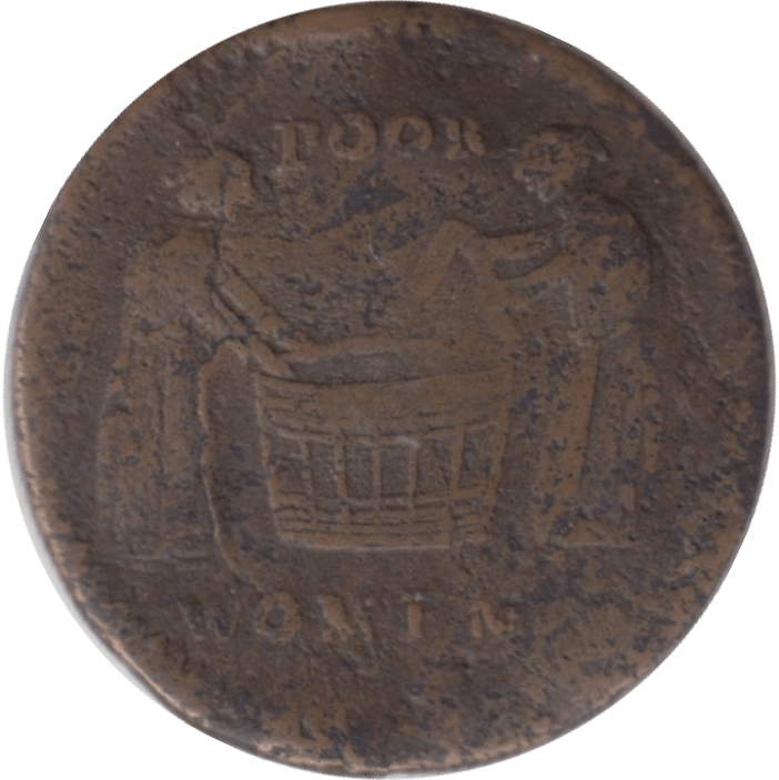 1669 WASHER WOMAN HALFPENNY TOKEN ST IVES CAMBRIDGESHIRE - HALFPENNY TOKENS - Cambridgeshire Coins