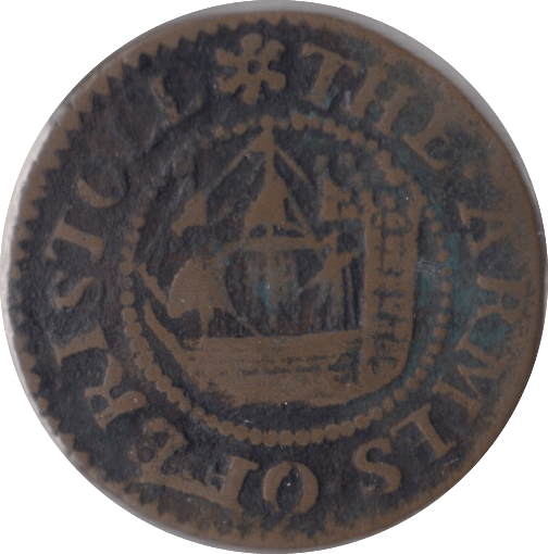 1670 ARMS OF BRISTOL SHIPPING FARTHING TOKEN BRISTOL - FARTHING TOKEN - Cambridgeshire Coins