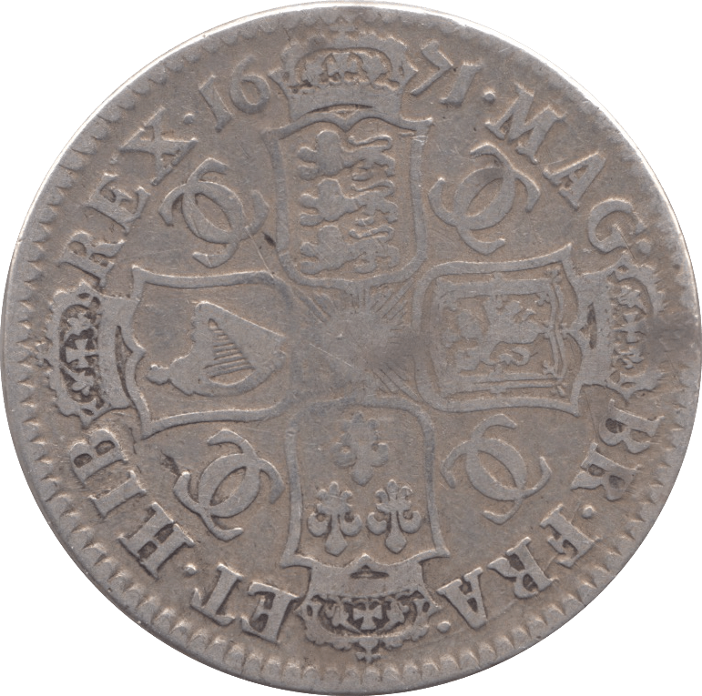 1671 HALFCROWN ( GF ) TERTIO - HALFCROWN - Cambridgeshire Coins