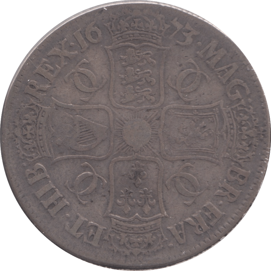 1673 CROWN ( FINE ) - Crown - Cambridgeshire Coins