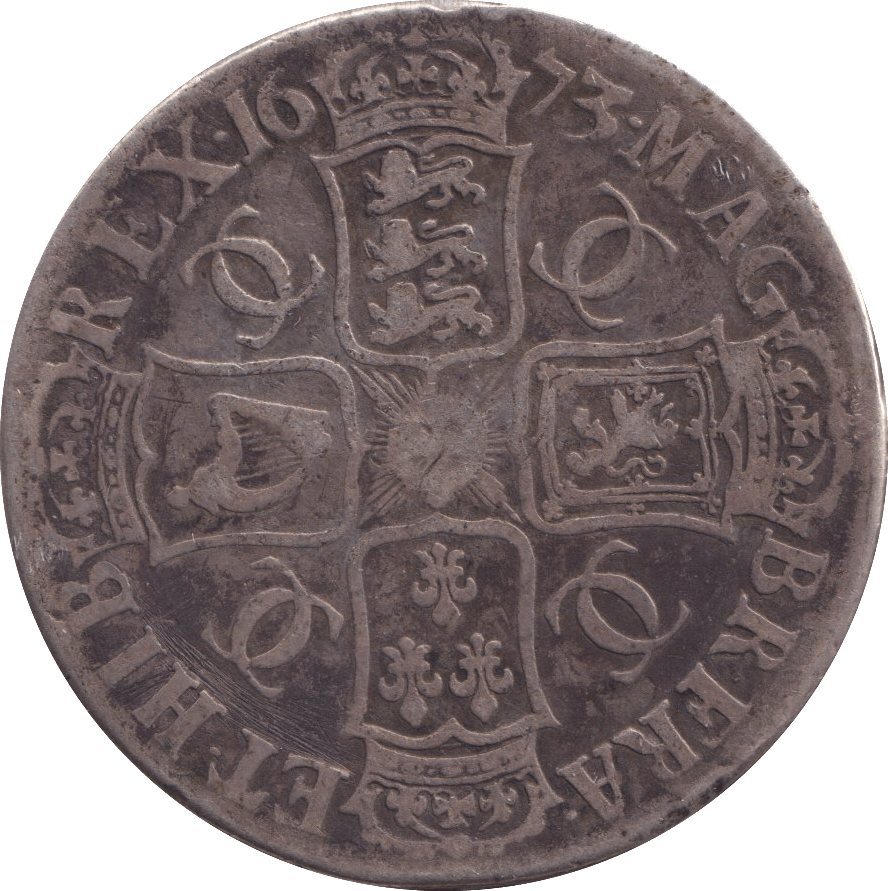 1673 CROWN ( FINE ) - CROWN - Cambridgeshire Coins
