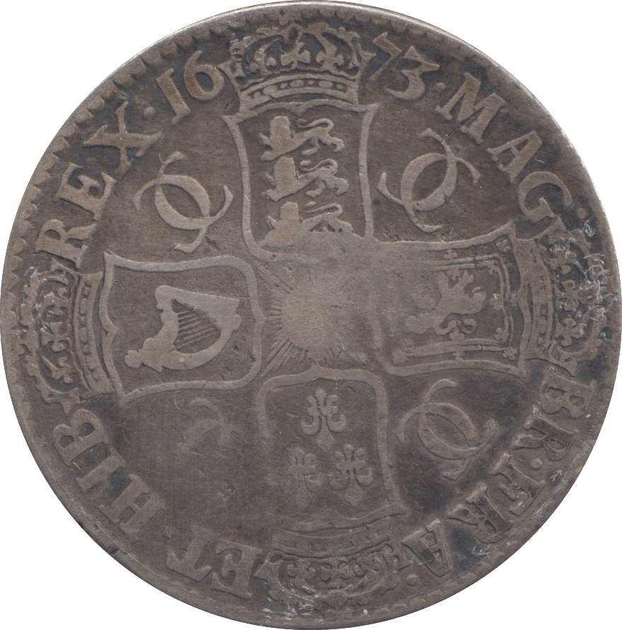 1673 CROWN ( FINE ) - CROWN - Cambridgeshire Coins