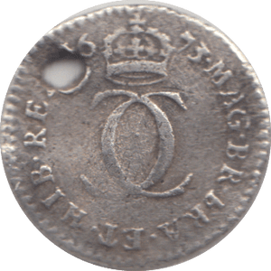 1673 HOLED MAUNDY TWOPENCE ( FINE ) - MAUNDY TWOPENCE - Cambridgeshire Coins