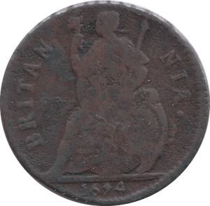 1674 FARTHING ( FINE ) - Farthing - Cambridgeshire Coins