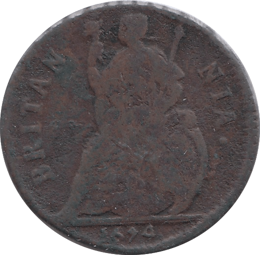 1674 FARTHING ( FINE ) - Farthing - Cambridgeshire Coins