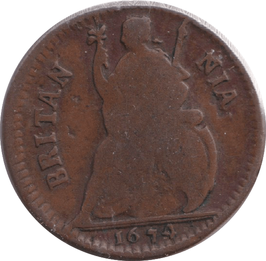 1674 FARTHING ( FINE ) - WORLD COINS - Cambridgeshire Coins