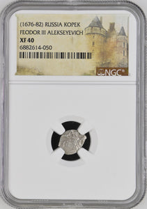 1676 - 82 RUSSIA FEODOR III ALEKSEYEVICH KOPEK NGC XF 40 - NGC OTHER COINS - Cambridgeshire Coins