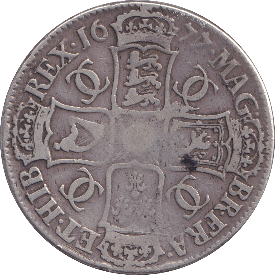 1677 CROWN ( GF ) 7 OVER 6 - CROWN - Cambridgeshire Coins