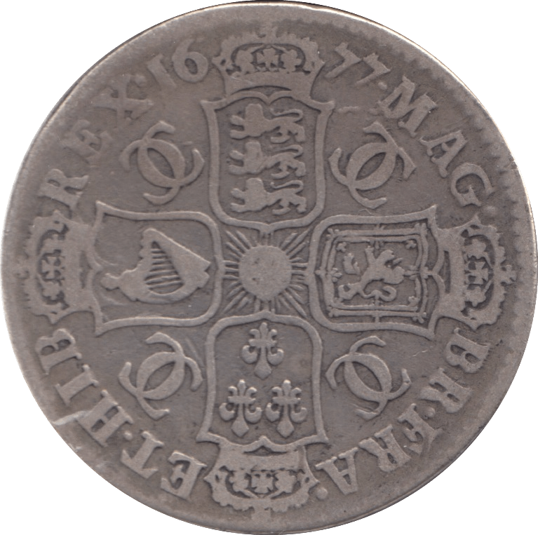 1677 HALFCROWN ( FINE ) - Halfcrown - Cambridgeshire Coins