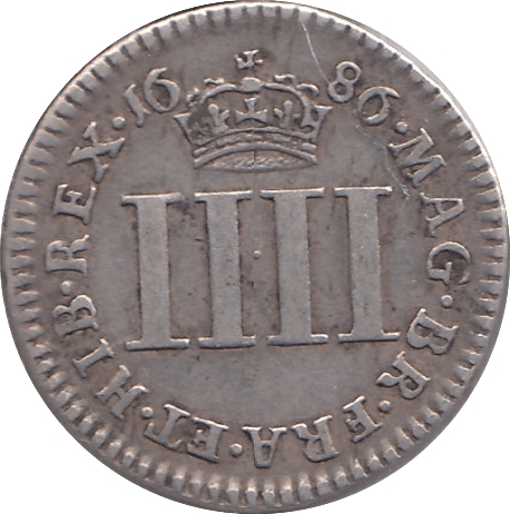 1686 MAUNDY FOURPENCE ( GVF ) - MAUNDY FOURPENCE - Cambridgeshire Coins