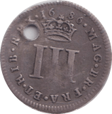 1686 MAUNDY THREEPENCE ( GF ) HOLED - MAUNDY THREEPENCE - Cambridgeshire Coins