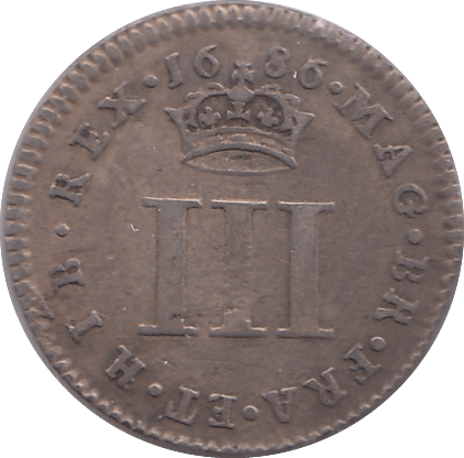 1686 MAUNDY THREEPENCE ( VF ) - MAUNDY THREEPENCE - Cambridgeshire Coins