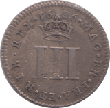 1686 MAUNDY THREEPENCE ( VF ) - MAUNDY THREEPENCE - Cambridgeshire Coins