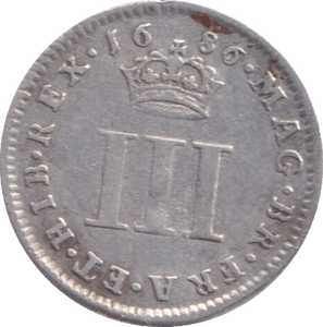 1686 MAUNDY THREEPENCE ( VF ) - MAUNDY THREEPENCE - Cambridgeshire Coins