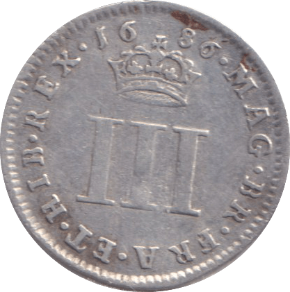 1686 MAUNDY THREEPENCE ( VF ) - MAUNDY THREEPENCE - Cambridgeshire Coins