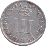 1686 MAUNDY THREEPENCE ( VF ) - MAUNDY THREEPENCE - Cambridgeshire Coins