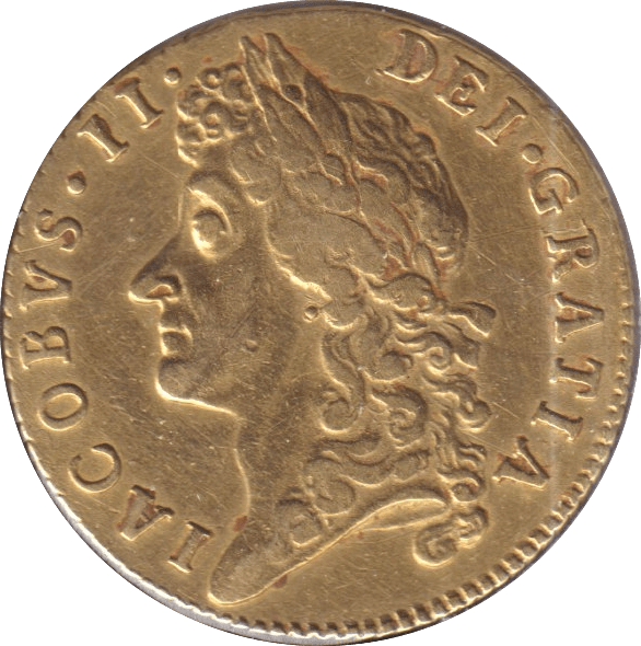 1687 GOLD ONE GUINEA JAMES II - JAMES II - Cambridgeshire Coins