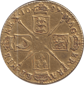 1687 GOLD ONE GUINEA JAMES II - JAMES II - Cambridgeshire Coins