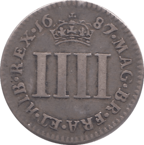 1687 MAUNDY FOURPENCE ( GF ) - MAUNDY FOURPENCE - Cambridgeshire Coins