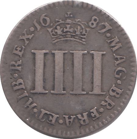 1687 MAUNDY FOURPENCE ( GF ) - MAUNDY FOURPENCE - Cambridgeshire Coins