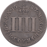 1687 MAUNDY FOURPENCE ( GF ) - MAUNDY FOURPENCE - Cambridgeshire Coins