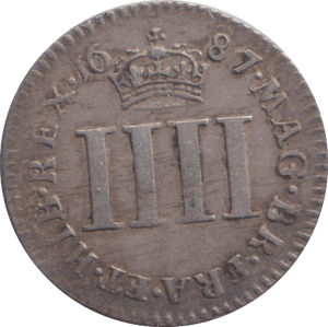 1687 MAUNDY FOURPENCE ( VF ) - MAUNDY FOURPENCE - Cambridgeshire Coins