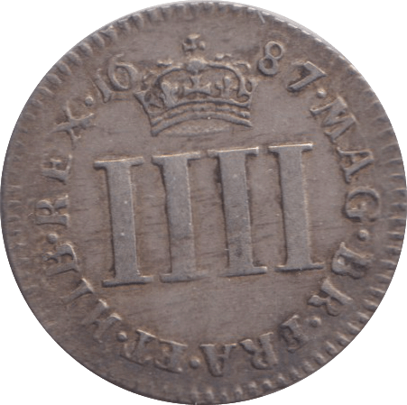 1687 MAUNDY FOURPENCE ( VF ) - MAUNDY FOURPENCE - Cambridgeshire Coins