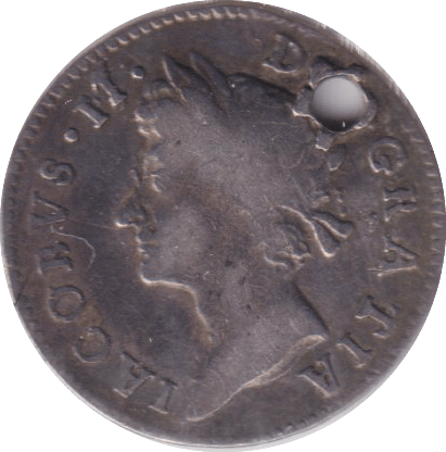 1687 MAUNDY THREEPENCE ( FINE ) HOLED - MAUNDY THREEPENCE - Cambridgeshire Coins