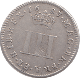 1687 MAUNDY THREEPENCE ( GF ) - MAUNDY THREEPENCE - Cambridgeshire Coins