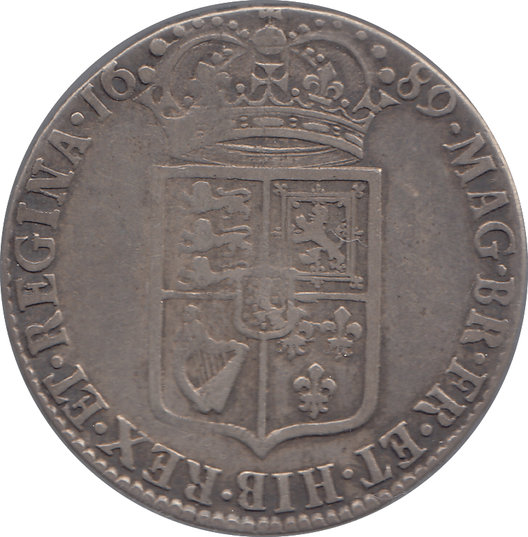 1689 HALFCROWN ( VF ) - Halfcrown - Cambridgeshire Coins