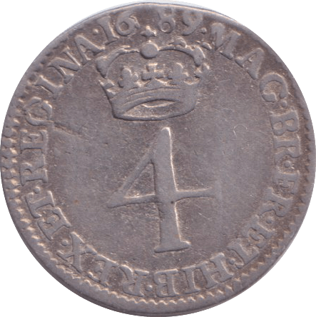 1689 MAUNDY FOURPENCE ( VF ) - MAUNDY FOURPENCE - Cambridgeshire Coins