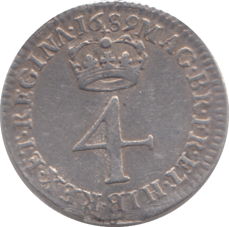 1689 MAUNDY FOURPENCE ( VF ) - MAUNDY FOURPENCE - Cambridgeshire Coins