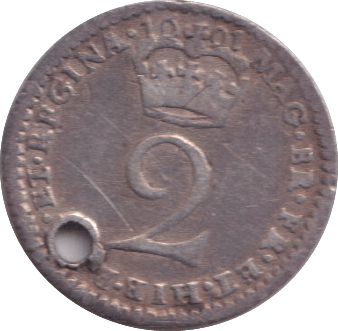 1691 MUANDY TWOPENCE ( FINE ) HOLED - MAUNDY TWOPENCE - Cambridgeshire Coins