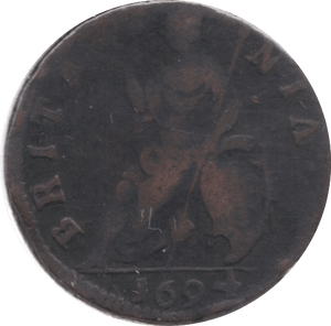 1694 FARTHING ( FINE ) - Farthing - Cambridgeshire Coins