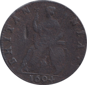 1694 FARTHING ( GF ) - FARTHING - Cambridgeshire Coins
