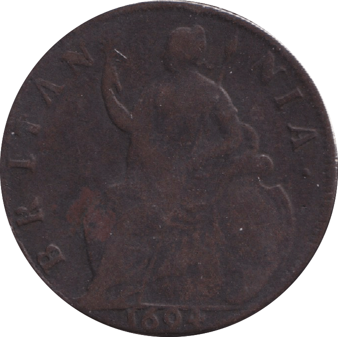 1694 HALF PENNY ( FINE ) - HALFPENNY - Cambridgeshire Coins