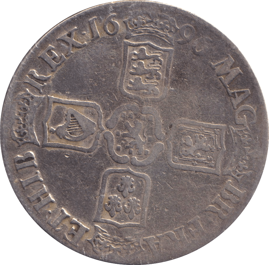 1696 CROWN B ( FINE ) - CROWN - Cambridgeshire Coins