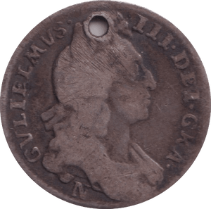 1696 SIXPENCE ( FINE ) HOLED - Sixpence - Cambridgeshire Coins
