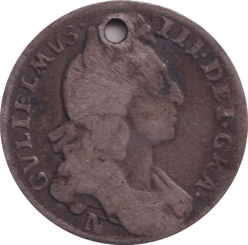 1696 SIXPENCE ( FINE ) HOLED - Sixpence - Cambridgeshire Coins