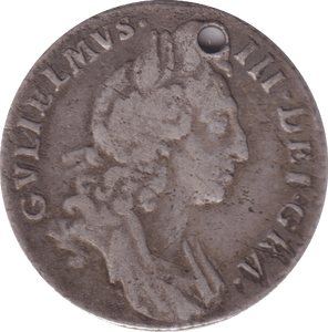 1697 HOLED SIXPENCE ( GF ) - SIXPENCE - Cambridgeshire Coins