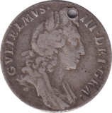 1697 HOLED SIXPENCE ( GF ) - SIXPENCE - Cambridgeshire Coins