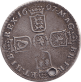 1697 HOLED SIXPENCE ( GF ) - SIXPENCE - Cambridgeshire Coins