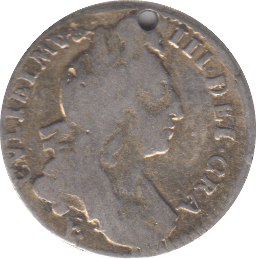 1697 SIXPENCE ( NF ) HOLED - SIXPENCE - Cambridgeshire Coins
