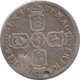 1697 SIXPENCE ( NF ) HOLED - SIXPENCE - Cambridgeshire Coins