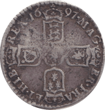 1697 SIXPENCE ( NVF ) - SIXPENCE - Cambridgeshire Coins