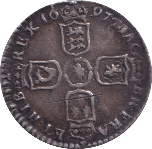 1696 SHILLING ( FINE ) Halfpenny Cambridgeshire Coins