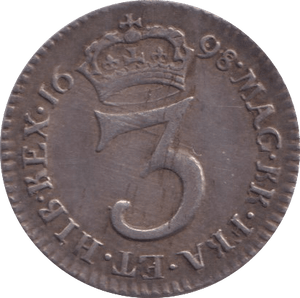 1698 MAUNDY THREE PENCE ( EF ) - Farthing - Cambridgeshire Coins