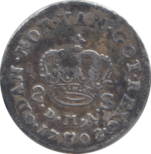 1702 SILVER DENMARK 8 SKILLING - SILVER WORLD COINS - Cambridgeshire Coins