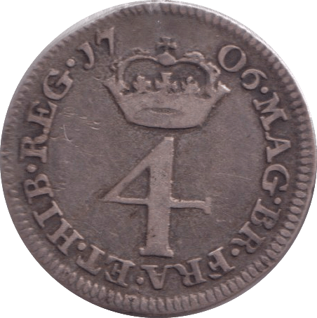 1706 MAUNDY FOURPENCE ( FINE ) - MAUNDY FOURPENCE - Cambridgeshire Coins