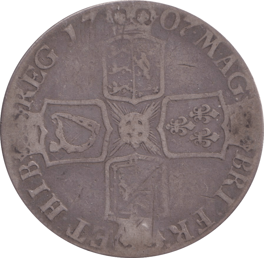1707 CROWN E ( FINE ) - CROWN - Cambridgeshire Coins